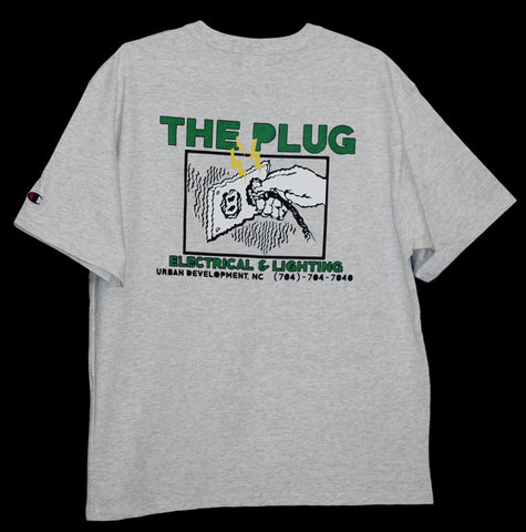"THE PLUG" T-SHIRT GREY/GREEN